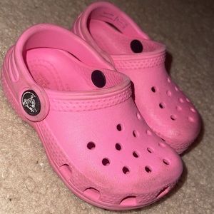 Pink toddler crocs